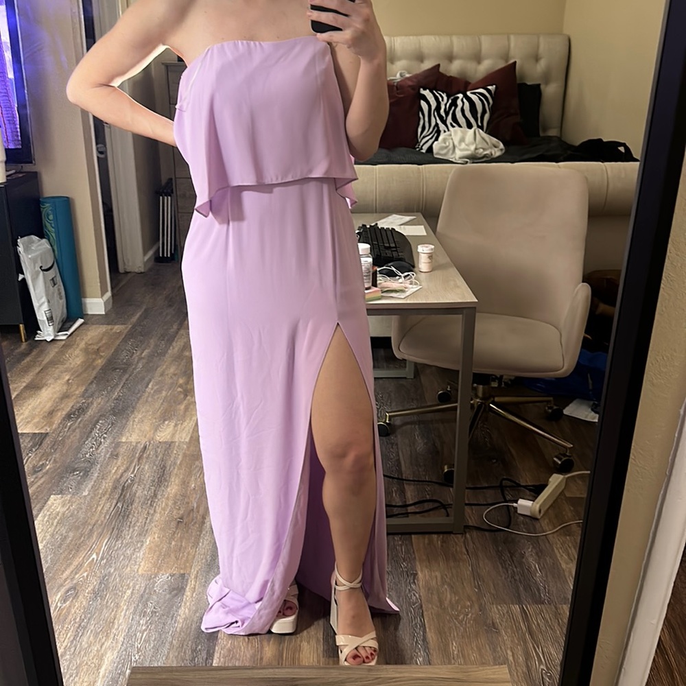 Amanda Uprichard Strapless Dress w/ Slit